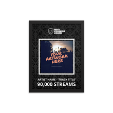 Load image into Gallery viewer, 90k Music Streams Framed Award