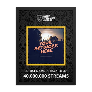 40 Million Music Streams Framed Award