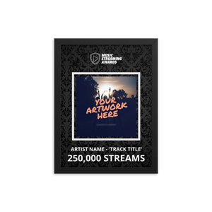 250k Music Streams Framed Award