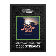 Load image into Gallery viewer, 2500 Music Streams Framed Award