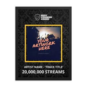20 Million Music Streams Framed Award