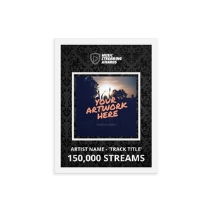 150K Music Streams Framed Award