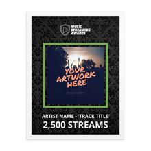 Load image into Gallery viewer, 2500 Music Streams Framed Award