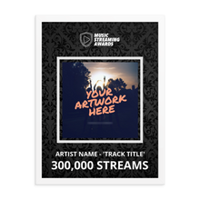 Load image into Gallery viewer, 300K Music Streams Framed Award