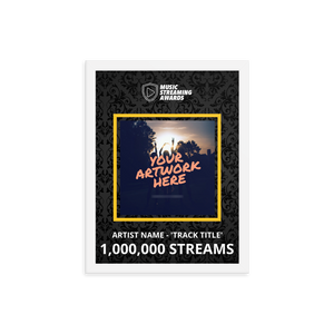 1 Million Music Streams Framed Award