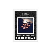Load image into Gallery viewer, 300K Music Streams Framed Award