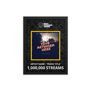 1 Million Music Streams Framed Award