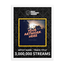 Load image into Gallery viewer, 3 Million Music Streams Framed Award