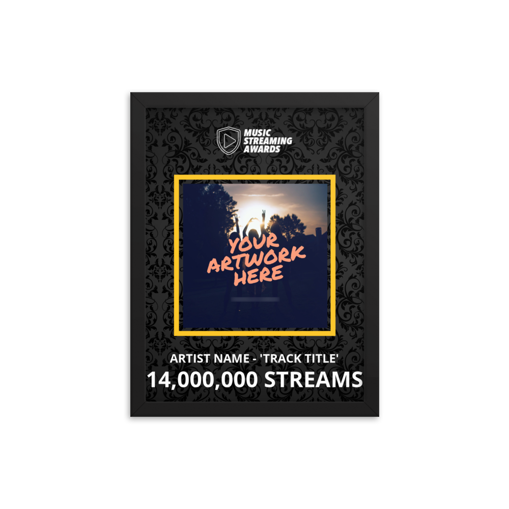 14 Million Music Streams Framed Award