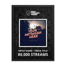 Load image into Gallery viewer, 80K Music Streams Framed Award
