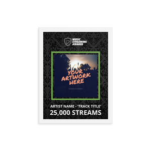 25K Music Streams Framed Award