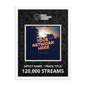 120K Music Streams Framed Award