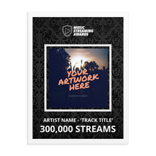 Load image into Gallery viewer, 300K Music Streams Framed Award
