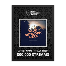 Load image into Gallery viewer, 800K Music Streams Framed Award
