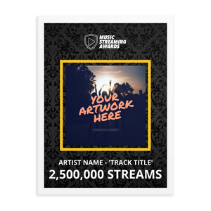 2.5 Million Music Streams Framed Award